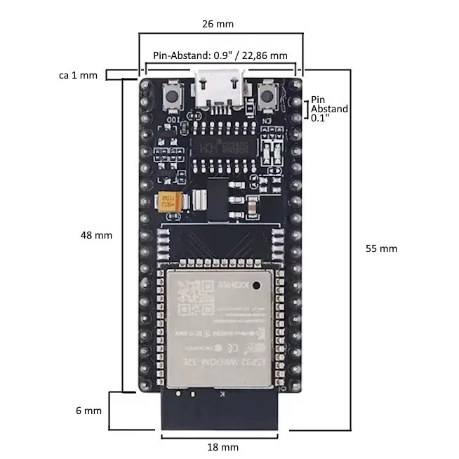 ESP32-WROOM-32E Mikrocontroller Bild 4 anzeigen